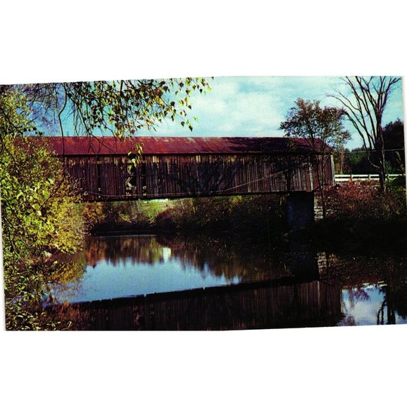 Vintage Westport Old Covered Bridge New Hampshire Historic Landmark Not Postmark - Picture 1 of 2